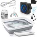 9 Pack CPAP Cleaning Kit for Hose & Mask, with Speed Control Hose Dryer, Collapsible Wash Basin & Hose Hanger, 7ft Cleaning Brush, CPAP Cleaning Supplies with Storage Bag, for 22mm & 15mm Tube
