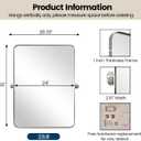 MOON MIRROR Brushed Nickel Pivot Mirror for Bathroom, Tilt Rounded Rectangle for Vanity, Overall 28.33 x 32 in (Mirror 24x 32 in)
