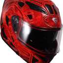 KYPARA Motorcycle Dual Visor Flip up Modular Full Face Helmet with DOT Certification of Impressionism (X-Large)
