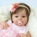 SCOM Lifelike Reborn Baby Dolls - 20 Inch Realistic-Newborn Baby Doll Girl Real Life Baby Dolls with Soft Weighted Body, Poseable Real Baby Reborn Gift Toy for 3+ Years Old Kids, 20 Inch Quinbee