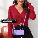 Compatible with Samsung Galaxy A35 5G Zipper Wallet Case with Crossbody Shoulder Strap Flip Purse Card Slot, Luxury PU Leather Card Holder Stand Cell Phone Cover for A 35 35A A355G Women Purple