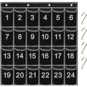 Eamay 24 Numbered Classroom Pocket Charts for Cell Phones and Calculators Holder Wall Door Mount Hanging Organizer