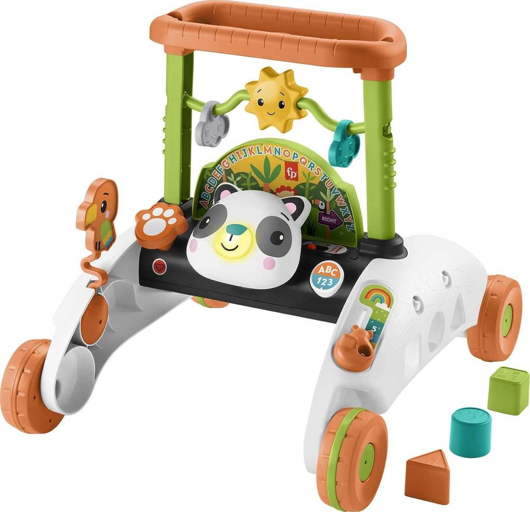 Fisher-Price 2-Sided Steady Speed Panda Walker, Interactive Baby Walking Toy with Activities and Learning Songs