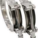 4" T Bolt Hose Clamp Stainless Steel - Working Range 108mm - 116mm for 4" I.D. Hose with 3mm - 6mm Wall Thickness, Roadformer T-bolt Hose Clamps Featured to Provide Reliable Sealing Force, 2 Pack