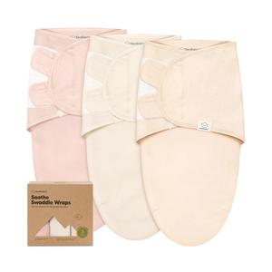 3-Pack Organic Baby Swaddle Sleep Sacks - Swaddles for Newborns, Infant 0-3 Months, Baby Girls, Boys, Soft & Snug Newborn Sleep Sack, Nursery Swaddling Blankets (Angelic, OS), X-Sma