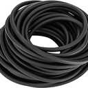 Natural Latex Rubber Tubing 1/4" (6mm) ID x 3/8" (9mm) OD Surgical Tubing Slingshot Bands Fitness Hose Tube (Black 10FT 50FT) (Black, 10FT)
