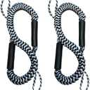 Pactrade Marine Bungee 2 Pieces Dock Line Mooring Rope 3.8ft EVA Foam Floats (Black & White)