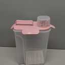 TBMax Airtight Rice Container 10 Lbs, Cereal Dispenser, Pet Cat Dog Food Storage Container, Plastic Kitchen Pantry Food Storage Holder with Cup -Pink