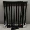 Freestanding Dog Gates with Door Walk Through, Extra Wide Doggy Door 100" W x 29" H Pet Gate Safty 4 Panels Dog Fence for Stairs, Doorways (Black)