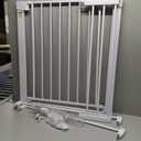 Cumbor 29.7"–51.5" Extra Wide Baby Gate for Stairs, Pressure-Mounted Dog Gates for Doorways & Hallways, Auto-Close Walk-Through, No-Trip Design, Child Proof Safety, Dog/ Pet Gate for Indoor Use, White