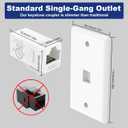 2 x VCE Ethernet Wall Plate (UL Listed), 1-Port Cat6 Female to Female Wall Jack, Keystone Wall Plate with RJ45 Keystone Inline Coupler, White (2-Pack)