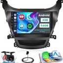 [8-Core 4+64G] for Hyundai Elantra 2014-2016 Radio Android 15 Car Stereo, Hikity 9 Inch IPS Touchscreen Radio Wireless Apple Carplay Android Auto, Bluetooth GPS 5GWiFi EQ/DSP FM/RDS SWC Backup Cam