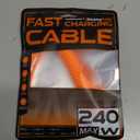 chubbycable Curly Chubby 240W Coiled USB C Fast Charging Cable Durable Braided Charger Cord for Car Compatible with iPhone 17-15 Series iPad, Orange, Type-C to Type-C, 2.13FT-6.56FT