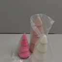 Pink White Christmas Table Decorations Indoor- 3 Pcs Flocked Velvet Christmas Trees with Lights, Modern Cone Christmas Tree Tabletop Centerpieces for Xmas Party Tabletop Mantel Tiered Tray Home Decor