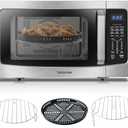 Toshiba Air Fryer Combo 4-in-1 Countertop Microwave Oven, Smart Sensor, Convection, Mute Function, Position Memory 13.6" Turntable, 1.5 Cu Ft, 1000W, Silver, ML-EC42P(SS)
