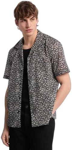 Michael Kors Men's Short Sleeve Relaxed Fit Linen Shirt Size XS