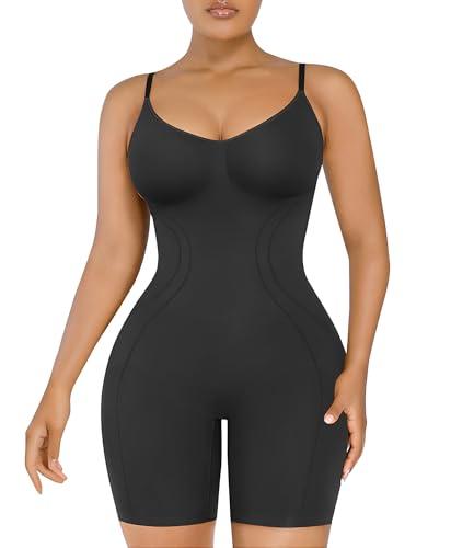 SHAPELLX Shapewear Bodysuit Tummy Control for Women Seamless Waist Trainer Mid Thigh Slim Butt Lift Body Shaper
 Size M/L