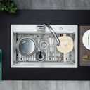 28 Inch Drop-In Stainless Steel Double Bowl Kitchen Sink, D28"xW18"xH9"
