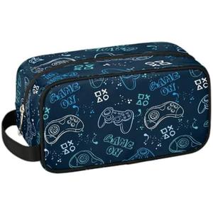 LLCXCSI Boys Travel Toiletry Bag, Kids Waterproof Hanging Dopp Kit, Game Controller Wash Bag with Large Capacity for Travel, Sports, Shower