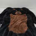 Funziez! Sherpa Bear Adult Onesie - Animal Halloween Costume - Plush Teddy One Piece Cosplay Suit for Adults, Women and Men (X-Large, Black)