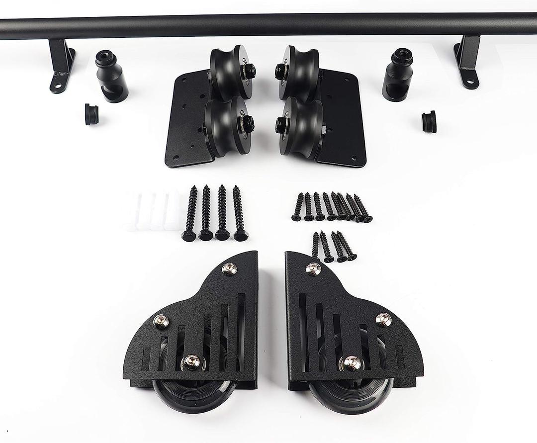 Rolling Library Ladder Hardware Kit, Multi-use for Loft Stairs/Bookshelf (4FT Sliding Kit)