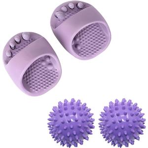 Breathable Half-Sole Rocker Slippers Arch Exerciser Slipper with Ball Lightweight House Slides for Men & Women, Foot Massage & Posture Support (Purple)