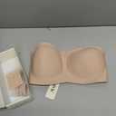 Vertvie Womens Strapless Bra Jelly Push Up Seamless Bandeau Bra Wireless Non Slip Silicone Tube Top Bras Padded Bralette (Beige, M)