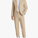 Men's 2 Piece Linen Suits Set Regular Fit Casual Linen Lightweight Suit Summer Beach Wedding, Size XL
