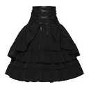 Women Steampunk Gothic Lace Up High Waist Renaissance Victorian Layered Skirt, 3XL