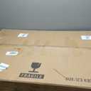 Glass Coffee Table, Mid Century Modern Coffee Table, Coffee Table for Living Room Center Table Suitable for Bedroom Living Room Reception Office Tables (Black/Grey, Large) (Large 45 * 32.3 * 16in)