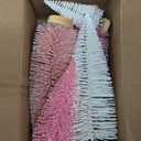 Leyndo 9 Pcs Pink Classic Artificial Mini Christmas Tree Sisal Bottle Brush Trees with Wood Base Christmas Pine Trees for Autumn Winter Holiday Home Kitchen Party Decor