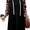 KISSMODA Women Hoodies Dress Long Sweatshirts Dress Raglan Sleeves Oversized Sweatshirts with Pocket 2025 Fall Winter Trendy (Medium)