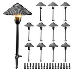 ZUCKEO Low Voltage Landscape Lights 5W Aluminum Pathway Lights,12V-24V Outdoor Landscape Lighting, 3000K Wired Path Light for Yard Garden Walkway, IP66 Waterproof, 12Pack with Connector