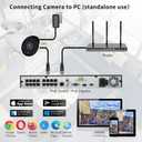 5MP PoE IP Bullet Camera Outdoor, H.265 PoE IP Security Camera with 2.8mm Lens, 80ft Night Vision, 105 Wide Angle, Compatible with Third-Party NVRs and Software