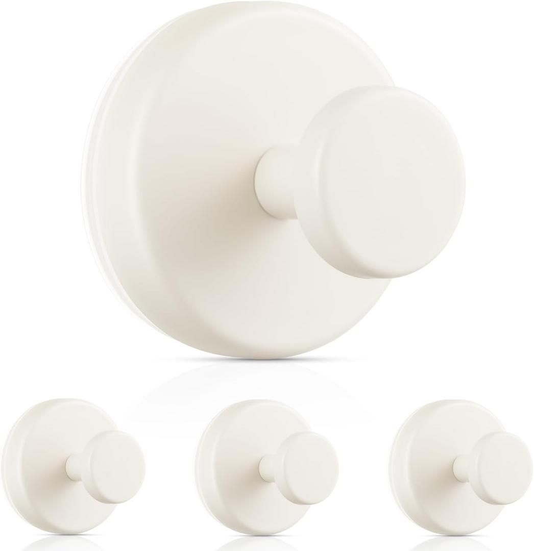 OUTXE Wreath Hanger for Front Door, Heavy Duty Suction Cup Reef Hook for Glass Window/Over Door, Christmas/Thanksgiving/Halloween/July 4th/Easter/Valentine/Winter/Fall/Summer/Spring (White, 4-Pack)