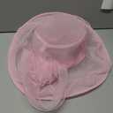 SAFERIN Women's Organza Church Kentucky Derby Fascinator Bridal Tea Party Wedding Hat (Pink)