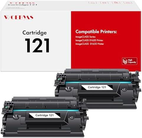 121 Black Toner Cartridge Compatible Replacement for Canon 121 CRG121 CRG-121 High Yield Replacement Work for Canon imageCLASS D1620 D1650 1620 1650 Printer (Black, 2 Pack)