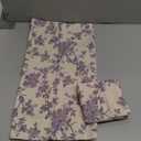 100% Cotton French Pastoral Lumbar Throw Pillow Covers Set of 2, 12x20 Inch Purple Farmhouse Decorative Cushion Covers for Sofa Bed Living Room Home Decor