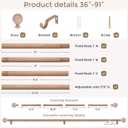 Wood Curtain Rod 36-91 Inch, Boho Decorative Window Treatment Rods