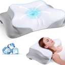 Mokaloo Cervical Neck Pillow - Cooling Neck Pillows for Pain Relief, Ergonomic Pillow for Sleeping, Orthopedic Contour Memory Foam Pillows for Side, Back & Stomach Sleepers with Pillowcase