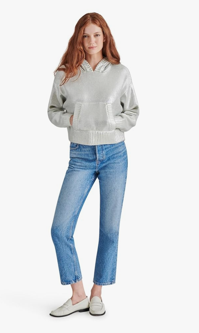 Steve Madden Women's Apparel Cameran Sweater. Size L. Silver