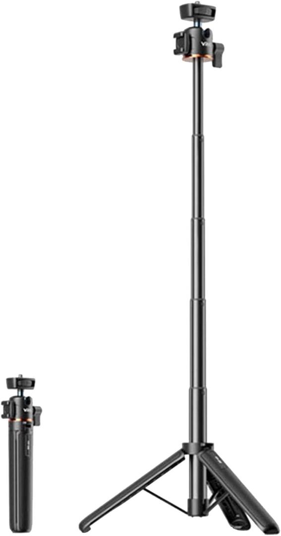 Extendable Tripod Selfie Stick for DJI Osmo Pocket 4P /4/3/2 Length Adjustable Extension Rod with Rotatable Gimbal for Insta360 ONE X5 /4/3/2 / Ace Pro 2 Action Camera Bracket Mount Holder