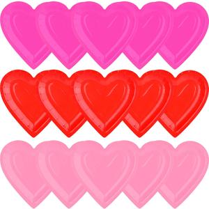 Gatherfun 48Pcs Heart Shaped Paper Plates Set - Romantic Red Heart Tableware for Valentine's, Anniversary Party Supplies & Valentine's Day Party Decorations