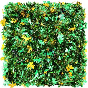 Riceshoot 131.23 ft St. Patrick's Day Tinsel Garland Metallic Irish Shamrock Garland Decorations for St Patrick Tree Mantle Office Party Indoor Outdoor Decor
