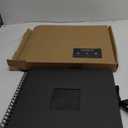 Black Scrapbook Album with Silk Ribbon, Cover Window, Spiral Bound Photo Book for Wedding, Anniversary (80 Pages, 12.25 x 12.25 Inches)