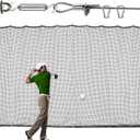 Golf Practice Net, 12X12ft /12X15ft/12X20ft Golf Hitting Hanging Kit, Sports Practice Barrier Net for Backyard and Garage, Indoor/Outdoor DIY Sports Netting for Baseball, Hockey, Soccer