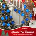2 x HyDren 12 Pcs Plastic Christmas Ornaments for Tree Christmas Ball Finials 2.4''- 3.15" Vintage Shatterproof Drop Hanging Ornaments 3 Style Tree Decoration for Home Xmas Holiday Party Decor(Blue)