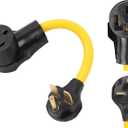 ONETAK NEMA 6-30P to 14-30R 240V 30 Amp 3 Prong Male Plug to 4 Prong Female Receptacle Generator Welder Dryer EV Charger Power Cord Adapter Connector