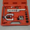 Thorstone Double & Single Flaring Tool Kit for Brake Line and Brass Tubing Tool with Extra Adapters, 45 Degrees, Red