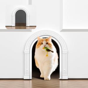 Cat Door for Interior Doors Large - No-Flap, No Training Needed, Fits Cats Up to 25 lbs, Easy Installation, Installs in Minutes, Lockable, Fits 1.25" to 1.75" Thick Solid & Hollow Doors